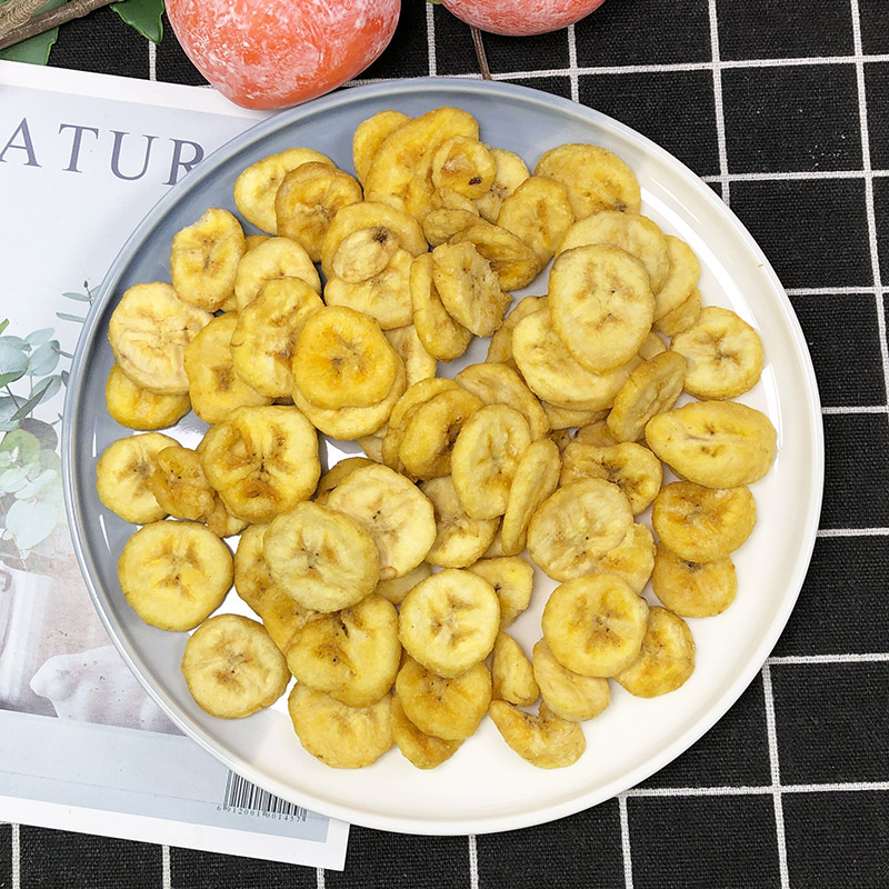 Banana crisp 500g banana brittle dry ready-to-eat big bag snacks fruits and vegetables dried non-carbon baked banana dried fruit and vegetables