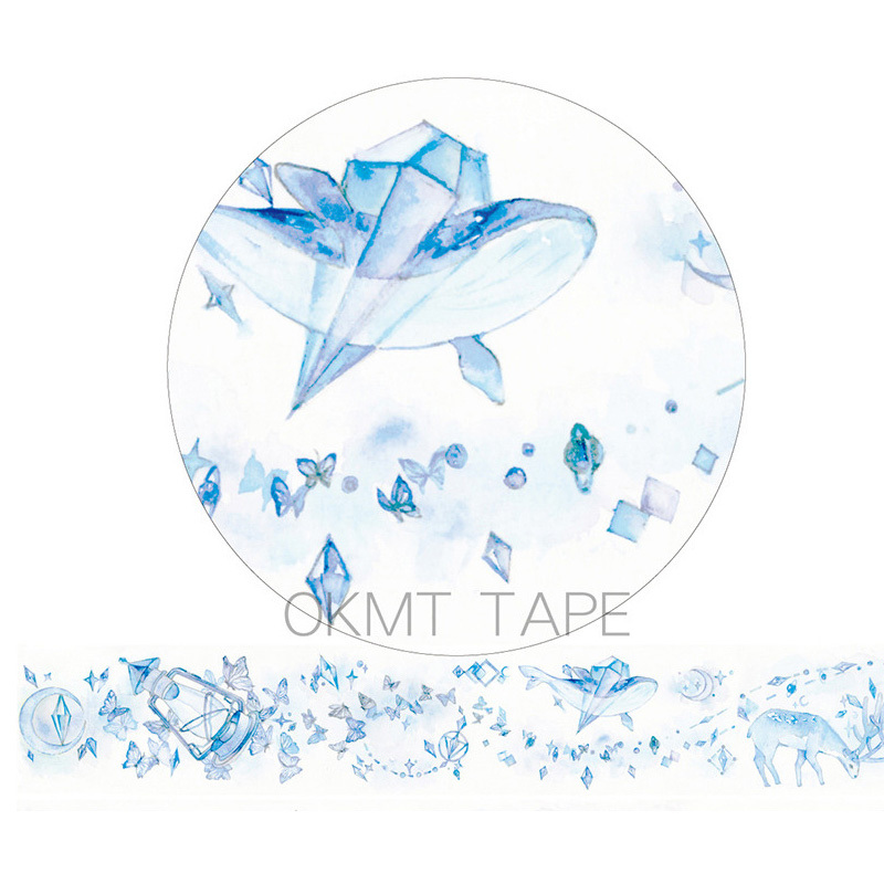 New seven days and paper adhesive tapes Original handbooks Blue Hearts Decorative Whale Paper Duct Tape Hand Ledger Perimeter