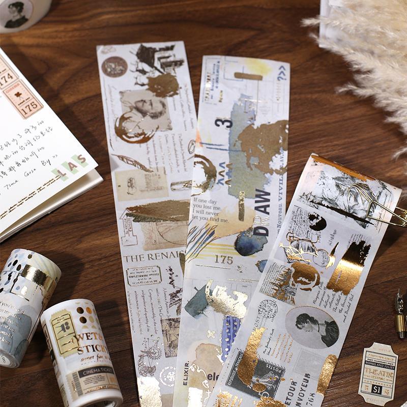 The letter's lovers Nordic retro LIFE series bronzing can write widening and paper tape hand ledger release paper