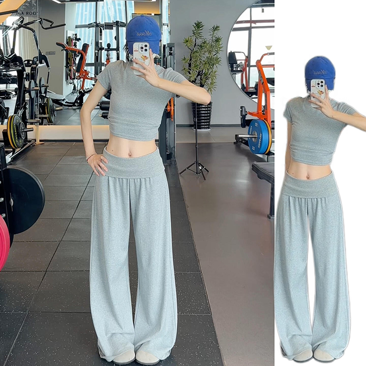 Gray Drapey Slimming Sports Sweatpants for Women, Summer 2026 New Style, Loose Casual Fitness Breathable Korean Style Yoga Pants Gray Drapey Slimming Sports Sweatpants for Women, Summer 2026 New Style, Loose Casual Fitness Breathable Korean Style Yoga Pants