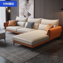 Model room soft bag corner sofa technology cloth light luxury style modern simple small apartment living room combination Italian furniture