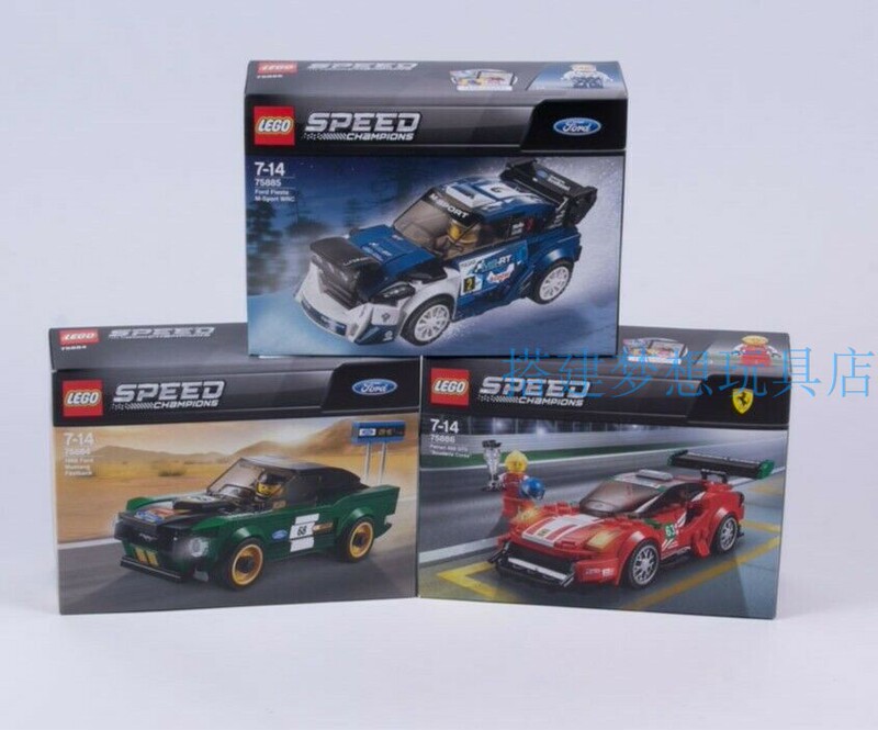 Lego Racing Car Lego 75884 Ford Mustang 75885 Ford Fiesta 75886 Ferrari 488Gt3