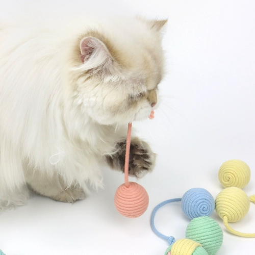 元気喵 丨 Cat Toy Ball Draquing Cat Plet, чтобы укусить мяч и схватить веревочный колокол