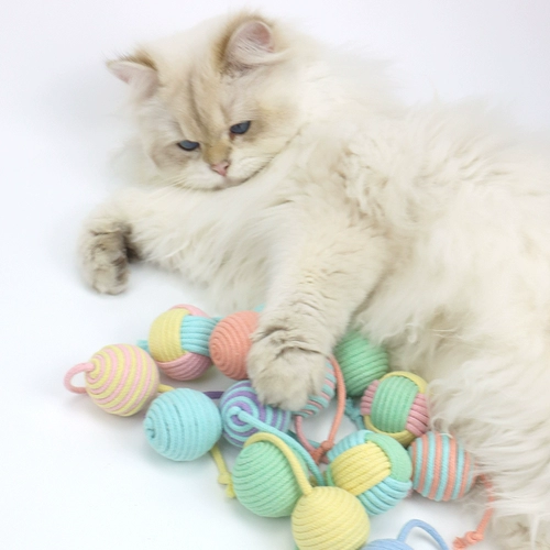 元気喵 丨 Cat Toy Ball Draquing Cat Plet, чтобы укусить мяч и схватить веревочный колокол