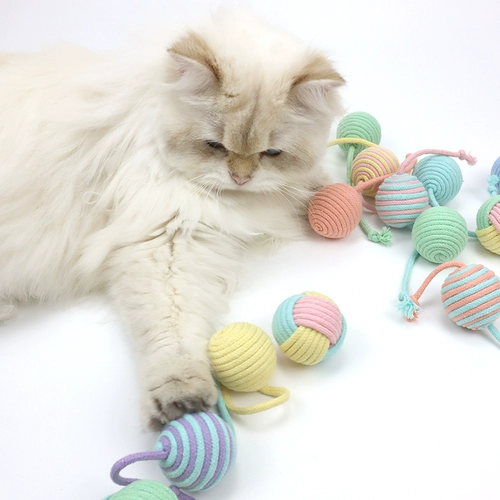 元気喵 丨 Cat Toy Ball Draquing Cat Plet, чтобы укусить мяч и схватить веревочный колокол