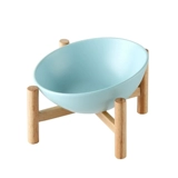 元気喵 丨 Керамическая кошачья чаша защищает шейный позвоночник наклонный рот рот высокий зерновой миску для собачьей куски наклона наклона вода Деревянная миска двойная миска