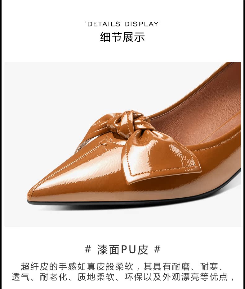 Xuân 2019 Giày mới cắt thấp Giày da sáng chế châu Âu và Mỹ mũi nhọn dày với giày của phụ nữ miệng nông với một đôi giày - Giày cắt thấp giày nữ cao gót