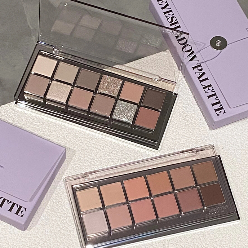 Joocyee 発酵色 12色 アイシャドウパレット 多目的総合パレット 毎日の通勤メイク 低彩度 ブライトニングカラー