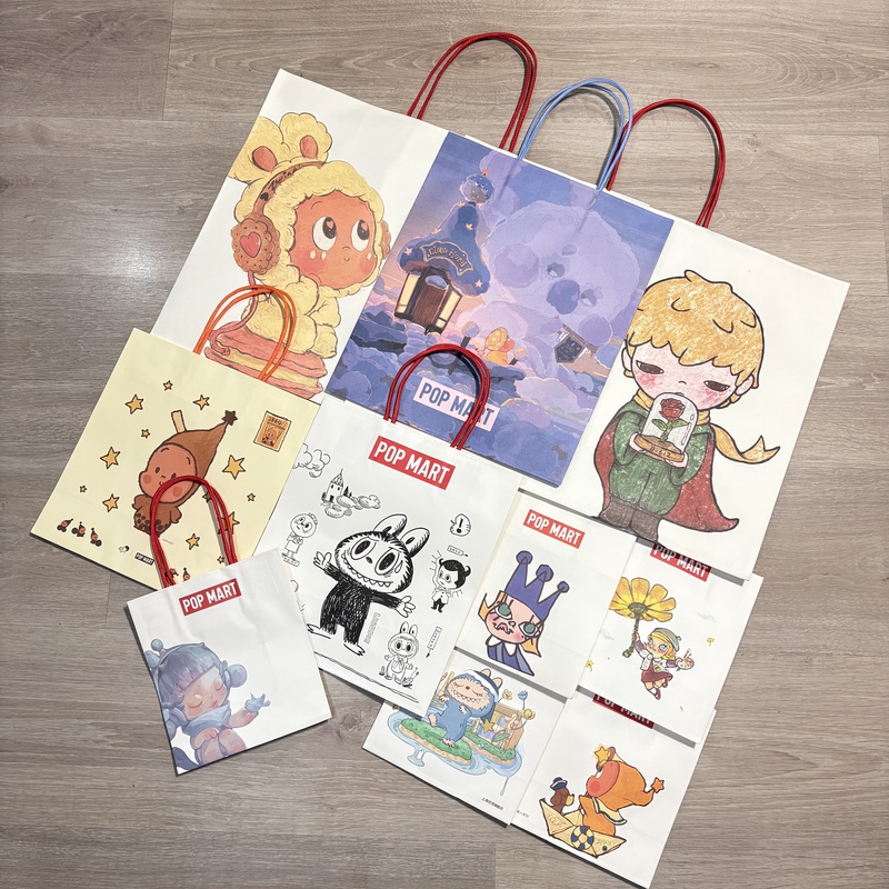 Bubble Mart Labubu Shopping Bag Dimoo Gift Bag Molly Paper Bag Ono Star People Gift Tote Bag
