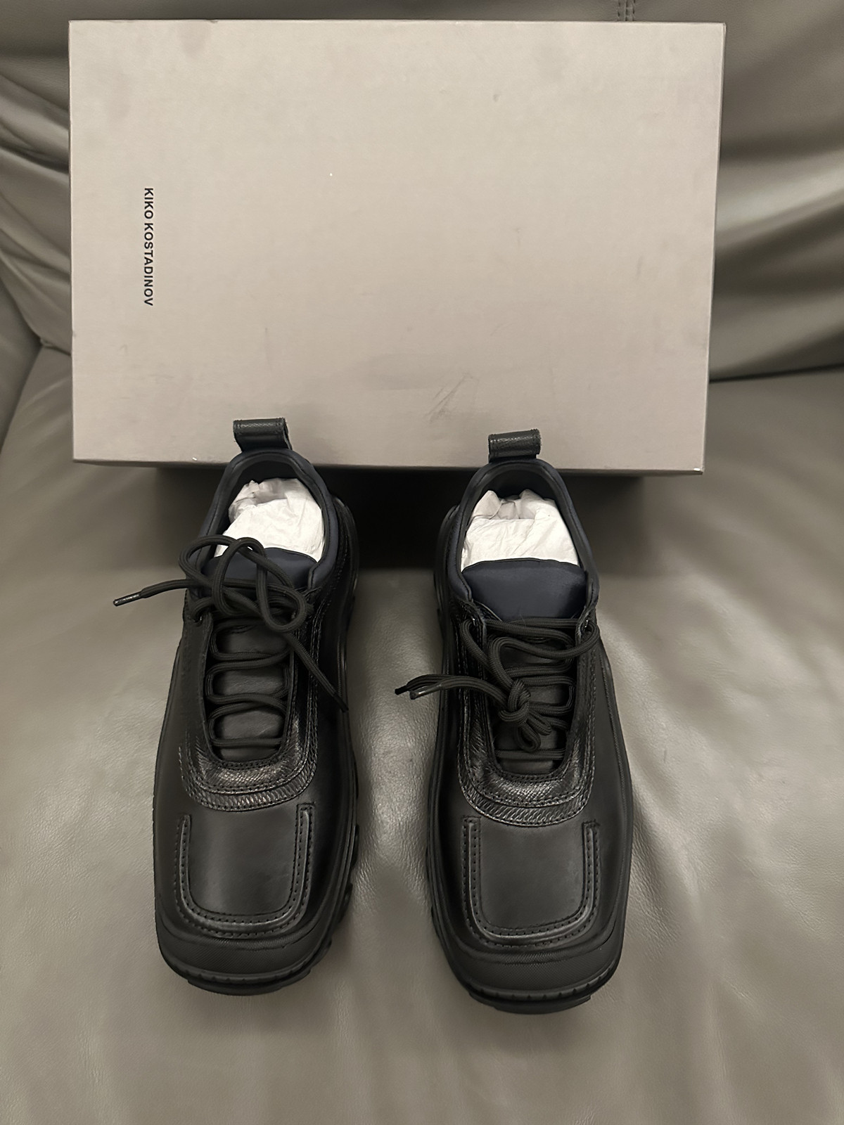 Kiko 23ss Kostadinov Details Lace-up Shoes Square Toe Thick