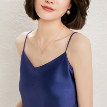 Silk Camisole Women's Inner Suit White Black Backed Satin Mulberry Silk Jacket Small Summer V-Collar