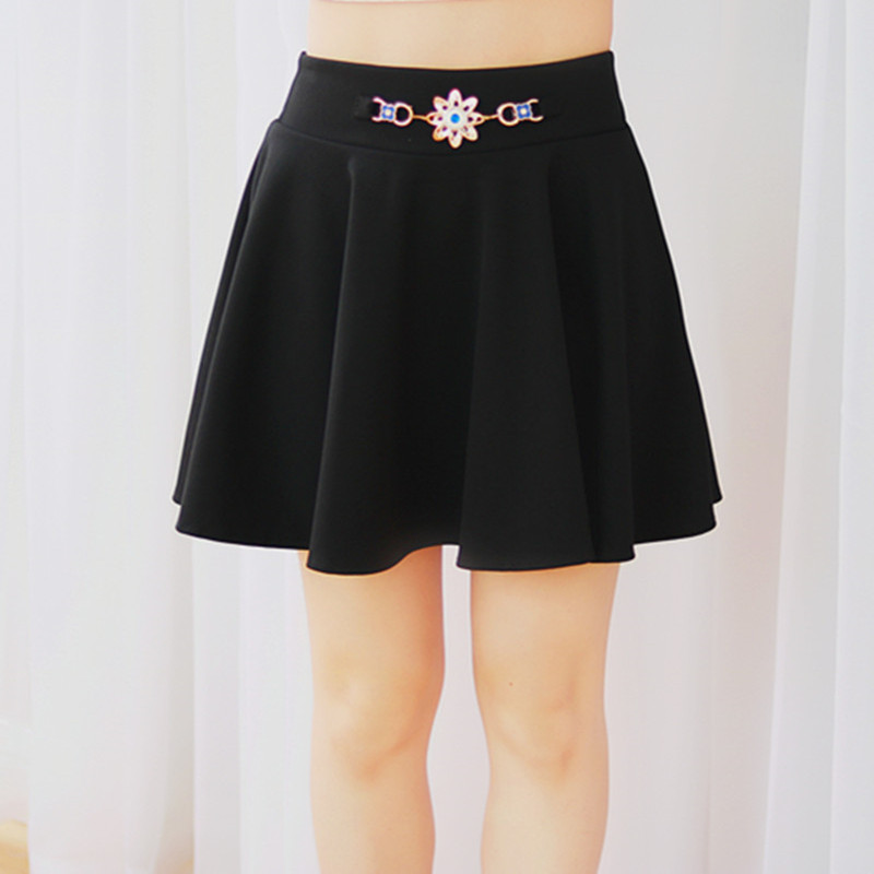 2021 summer new chic short skirt female all-match anti-light high waist pleated skirt black a-line skirt student