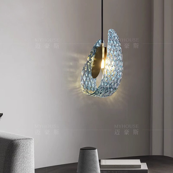 American-Style Modern Light Luxury Single-Head Small Pendant Light, Bedroom Bedside Pendant Light, Creative Bar Counter All-Copper Lamp, Direct Sales from Zhongshan Manufacturer
