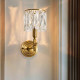American All-Copper Crystal Wall Lamp Single and Double-Head Living Room Background Wall Nordic Bedroom Bedside Zhongshan Lamps Factory Direct Sales