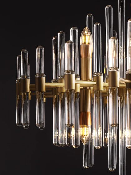 Light Luxury Chandelier American All-Copper Post-Modern Guest Restaurant Simple Creative Personalized Crystal Lamps Zhongshan Factory Direct Sales