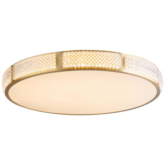 All-Copper Light Luxury Bedroom Ceiling Light, Nordic Modern Room Light, Ultra-Thin Round Balcony Light, Direct Sales from Zhongshan Lighting Manufacturer