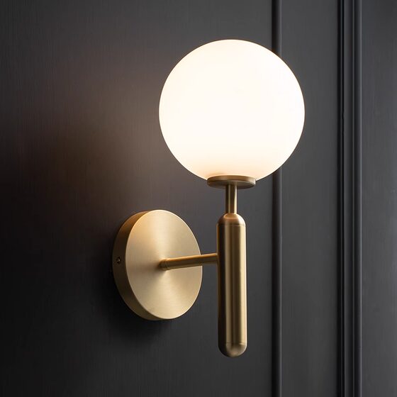 Cream-Colored Wall Lamp Nordic All-Copper Post-Modern Tv Wall Living Room Master Bedroom Bedside Lighting Fixtures Direct Sales from Zhongshan Manufacturer