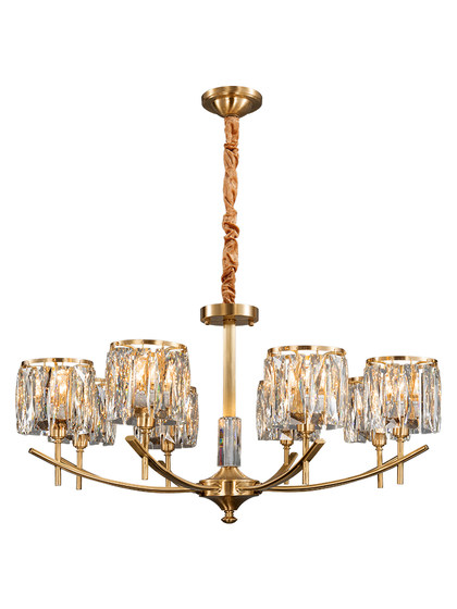 American-Style Crystal Chandelier, Light Luxury Living Room Lighting, Modern Dining Room and Bedroom, Elegant All-Copper Lamps, Direct Sales from Zhongshan Manufacturer