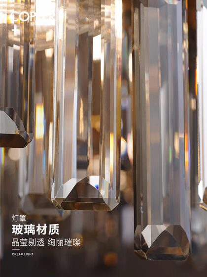 American-Style Light Luxury Crystal Chandelier, Post-Modern Minimalist Living Room, Round Dining Room, All-Copper Villa Lamp, Direct Sales from Zhongshan Manufacturer
