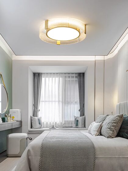 All-Copper Light Luxury Ceiling Light, Led Crystal Living Room Lamp, Modern Minimalist Bedroom Nordic Lighting, Direct Sales from Zhongshan Manufacturer