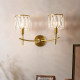 American All-Copper Crystal Wall Lamp Single and Double-Head Living Room Background Wall Nordic Bedroom Bedside Zhongshan Lamps Factory Direct Sales