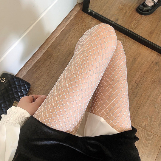 Japan purchasing black silk fishnet stockings for women ins trendy grid sexy stockings jk hot girl thin bottoming stockings stockings