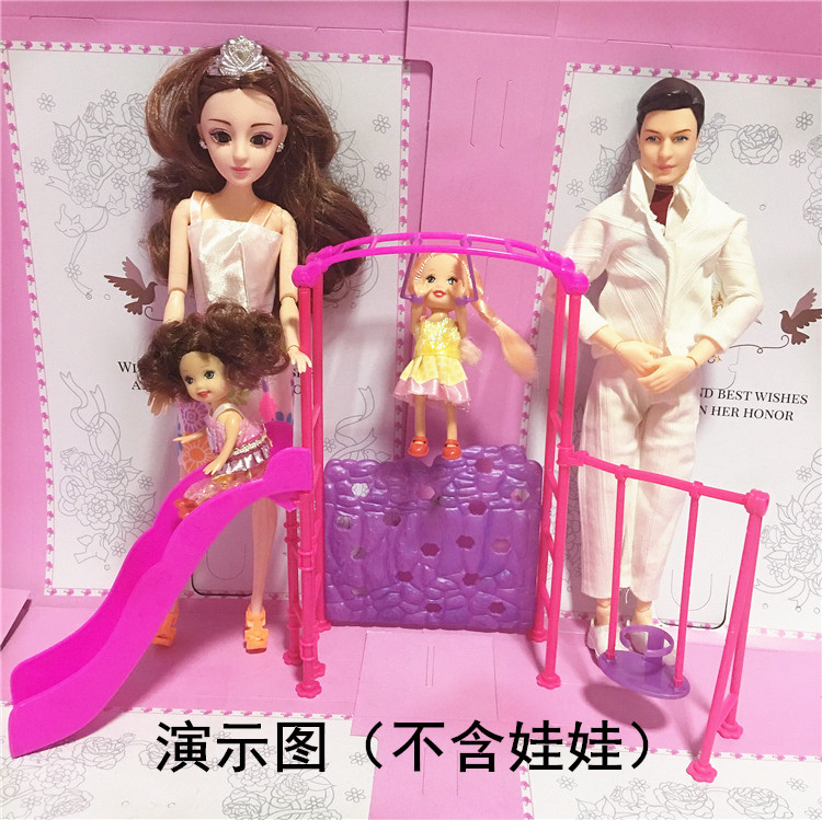 Dress up búp bê đặt phụ kiện nội thất kết hợp giày cưới quần áo cô gái chơi đồ chơi nhà bê barbie