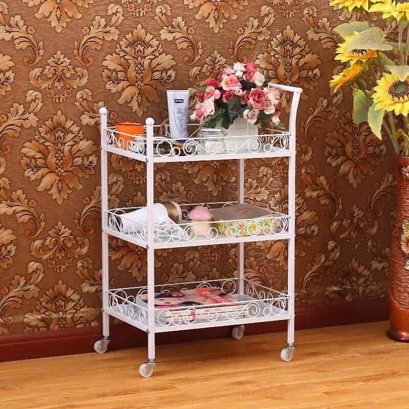 Hand push beauty car family nail salon shop hospital storage with wheels for beauty salon trolley with wheels