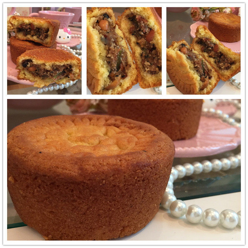 Northeast Guangdong-style Wuren Mooncake old-style Guangdong overturning and crisp leather thick handmade red bean paste stuffed with egg leather gift box dress