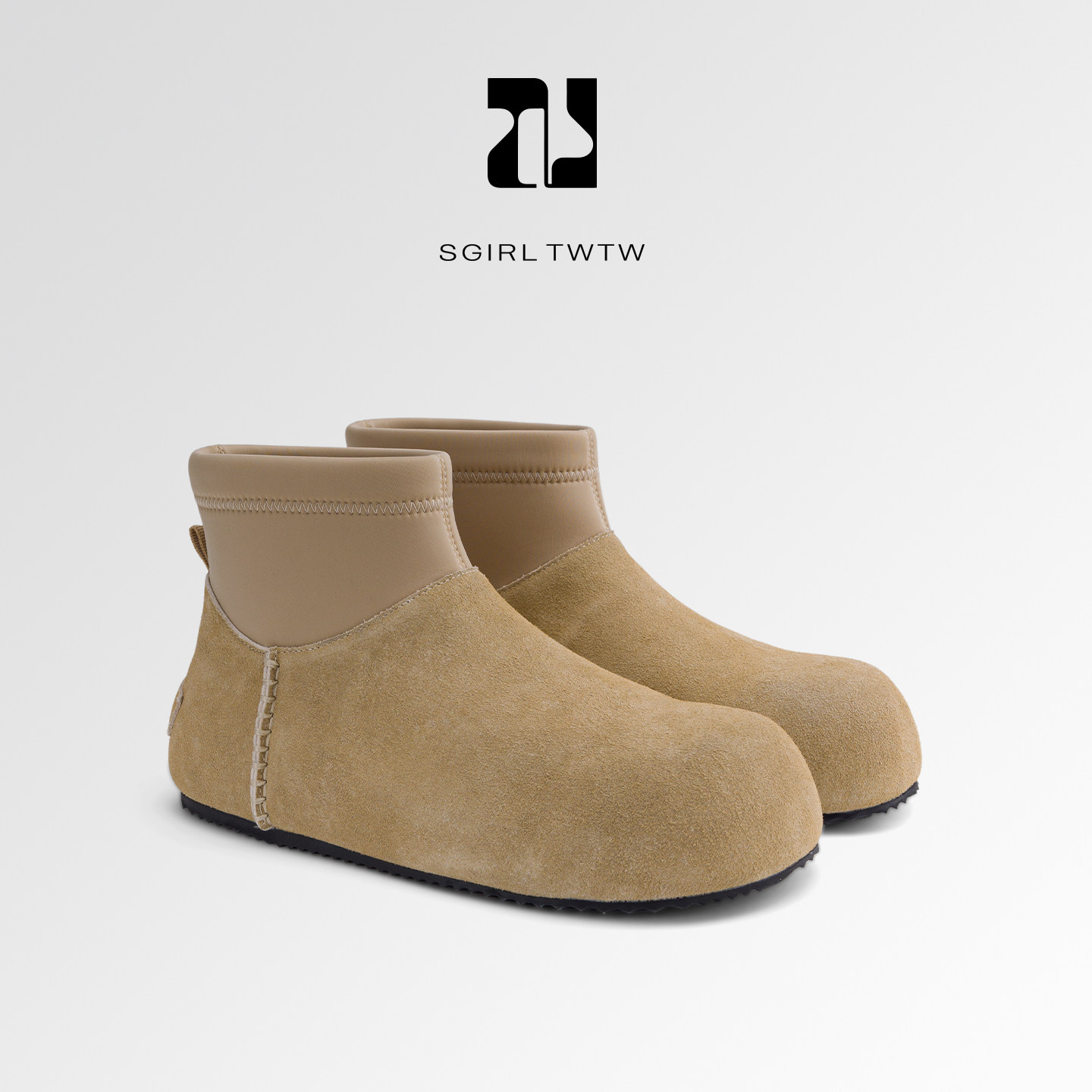 รองเท้าผู้หญิง Sgirl รุ่นใหม่ฤดูใบไม้ร่วงและฤดูหนาว 2025 บูทสั้นแบบสวม แนว Birkenstock รองเท้าบูทหิมะอบอุ่นซับในผ้าฟลีซ สไตล์เฉพาะตัว ส้นแบนสำหรับผู้หญิง