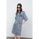 Taiping bird 2023 summer new lapel denim dress short-sleeved tooling style denim skirt ladies