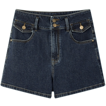 PEACEBIRD Womens High Waist A-Line Denim Shorts 2024 Summer New Fashion Loose Straight Wide Leg Shorts