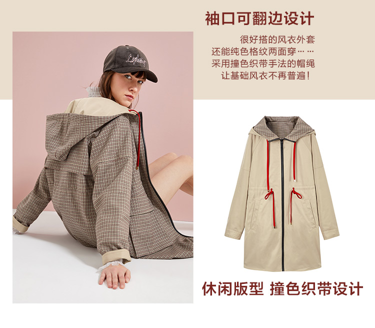 Trench pour femme PEACEBIRD    en Polyester - Ref 3228094 Image 9