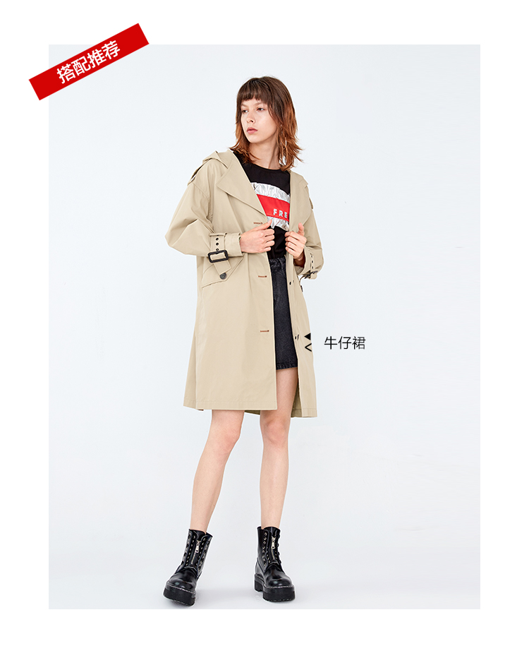Trench pour femme PEACEBIRD    en Coton en Coton - Ref 3226029 Image 14