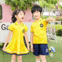 Primary school uniform Kindergarten class uniform 2021 summer short-sleeved childrens British style male and female childrens graduation chorus suit