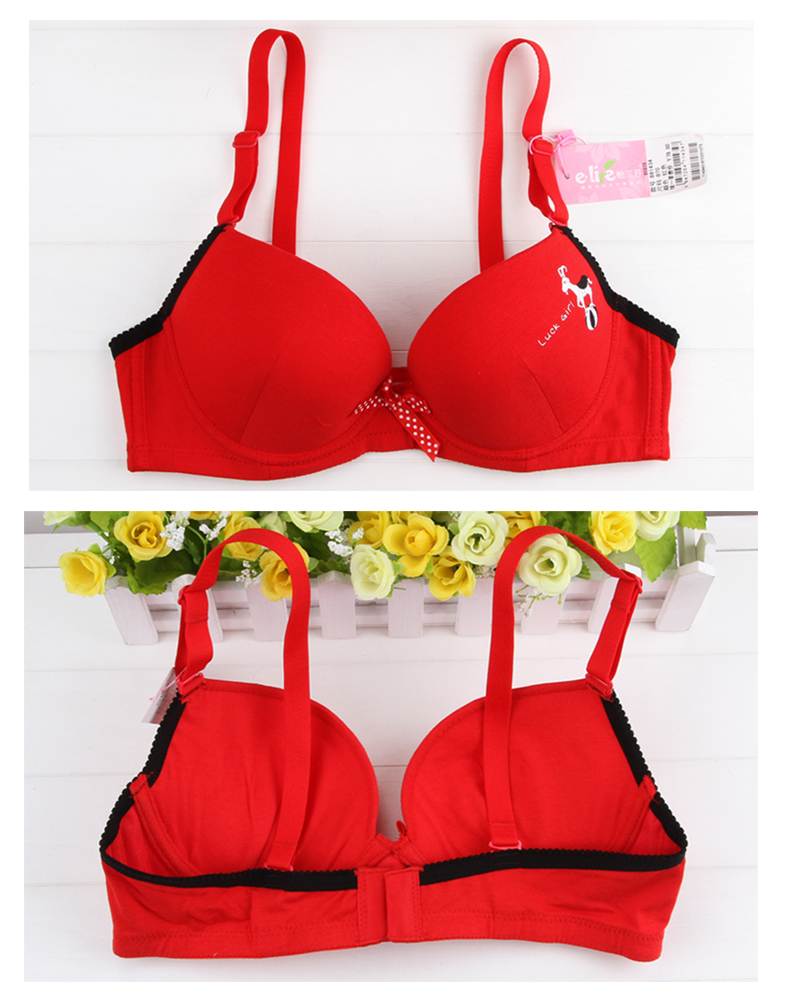 Yilanfen nữ bra bra đồ lót cotton dễ thương vòng thép mềm phụ nữ tụ tập áo ngực màu đỏ trường trung học shop đồ lót cao cấp