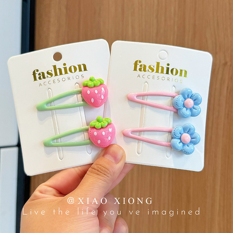 Kids Barrettes Cute Cartoon Hair Pin Baby Hair Accessories Rabbit Strawberry BB Clip Girl Side Clip Bang Clip New Arrival — 19