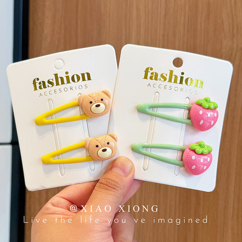 Kids Barrettes Cute Cartoon Hair Pin Baby Hair Accessories Rabbit Strawberry BB Clip Girl Side Clip Bang Clip New Arrival — 17