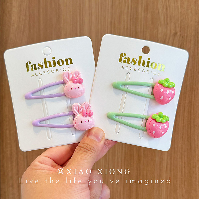 Kids Barrettes Cute Cartoon Hair Pin Baby Hair Accessories Rabbit Strawberry BB Clip Girl Side Clip Bang Clip New Arrival — 15