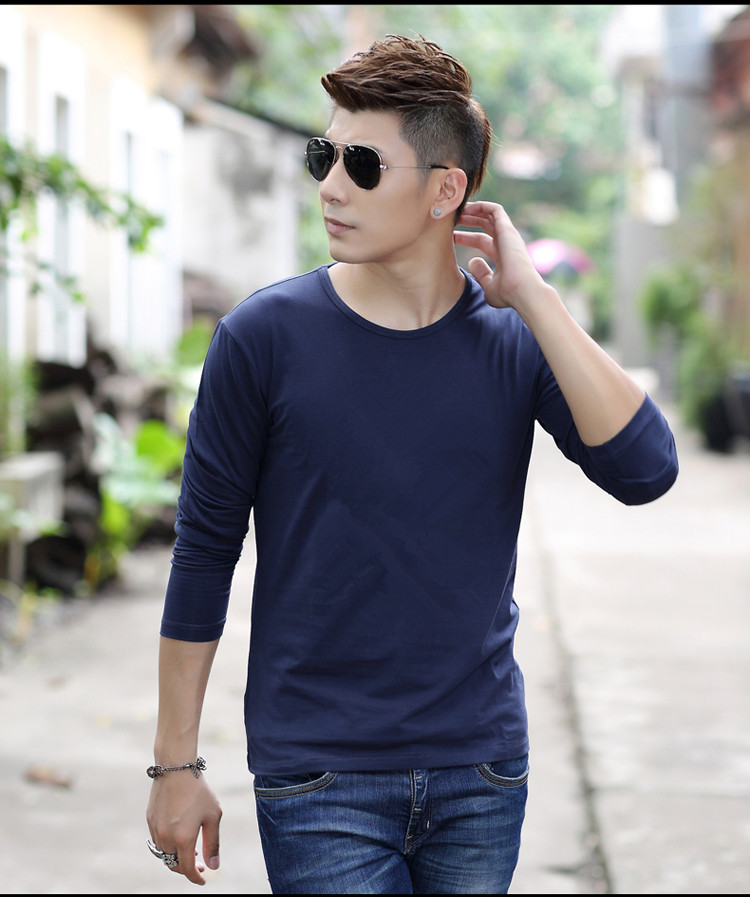 Quần lót nam hàng đầu phần mỏng cộng với nhung cổ tròn V cổ áo quần áo mùa thu và áo len cotton đáy lạnh mùa đông áo bra