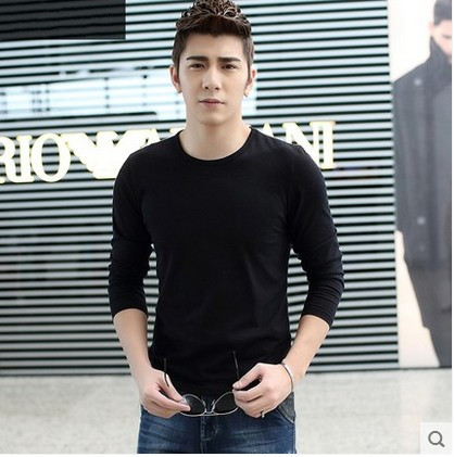 Của nam giới mảnh duy nhất mùa thu áo tops dài tay áo phương thức bông mùa xuân và mùa thu mùa đông ấm mỏng phần chặt đáy đồ lót áo thun dài tay đẹp