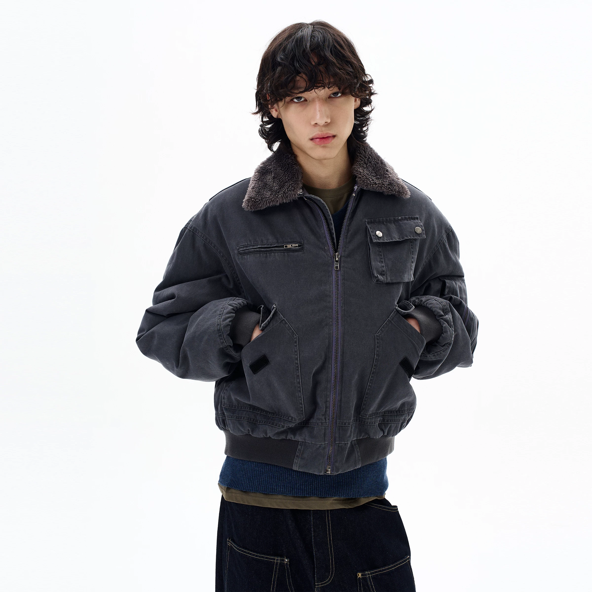 Winter retro men's down jacket, American style, high-quality style