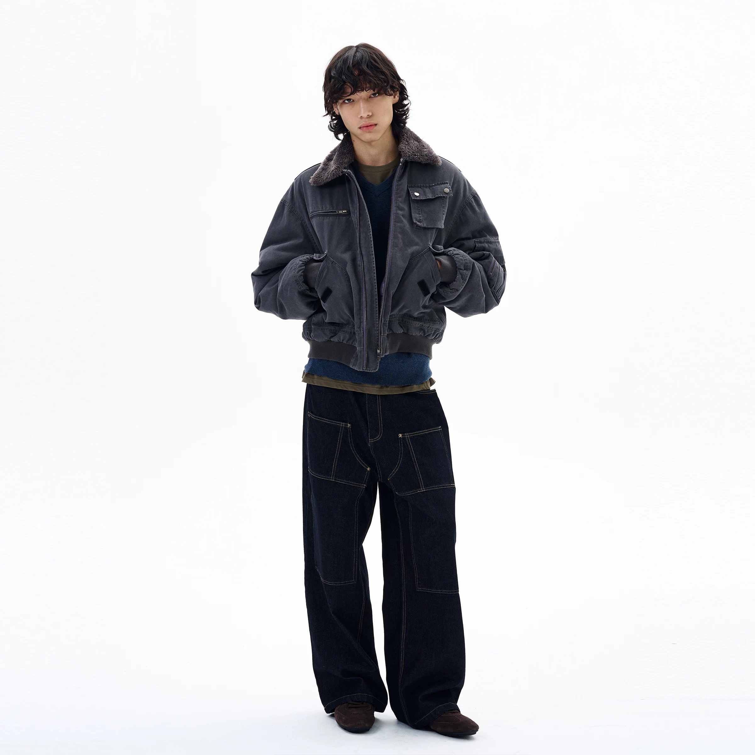 Winter retro men's down jacket, American style, high-quality style