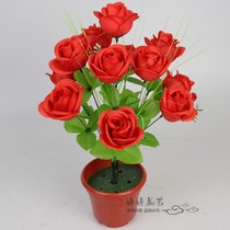 Simulation 12 head peach rose home wedding decoration flower arrangement fake flower arrangement fake flower plastic silk flower factory direct sale