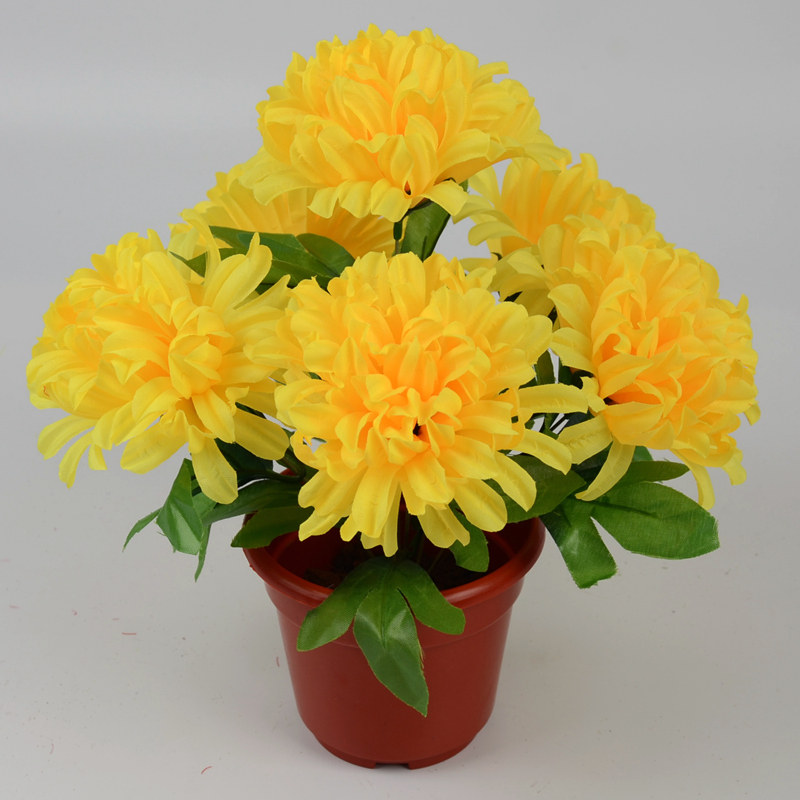 Emulation 6 Head Big Chrysanthemum Qingming Upper Grave Grave Grave Front of grave Graves Graves of Flowers Bouquet Sacrifices to Tomb Memorial Plastic Fake Flowers-Taobao