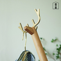 Fawn solid wood support Rod creative cute wall hanging personalized clothing store clothes clothes shop clothes bar ya fork picking and drying wooden jacket fork rod