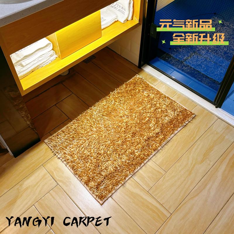 Thickened Household Chenille Entrance Long-Haired Floor Mat, Non-Slip, Water-Absorbent, Korean-Style Foot Mat for Bathroom and Bedroom, Simple Door Mat