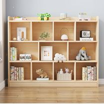 Solid wood bookshelf simple living room shelf landing childrens bookcase free combination panel household simple dwarf cabinet