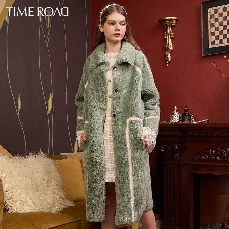 Hiện đường Tommyno hạt cashmere phụ nữ áo khoác dày dài vừa chiếc áo khoác lông thú một hỗn hợp