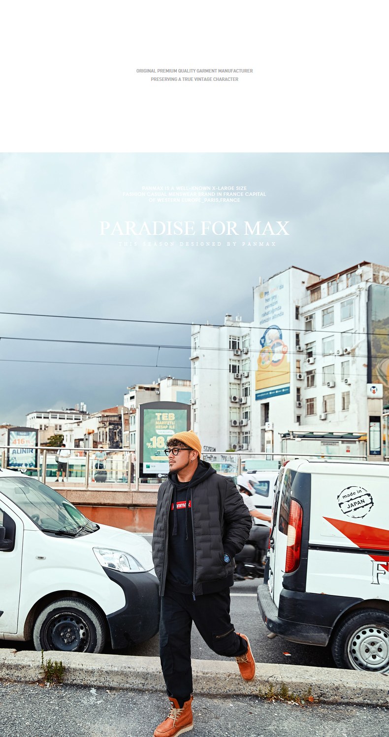 PANMAX overalls quần mùa thu nam quần nhiều túi thương hiệu chân hip-hop cộng với phân bón để tăng quần âu quần ống rộng nam